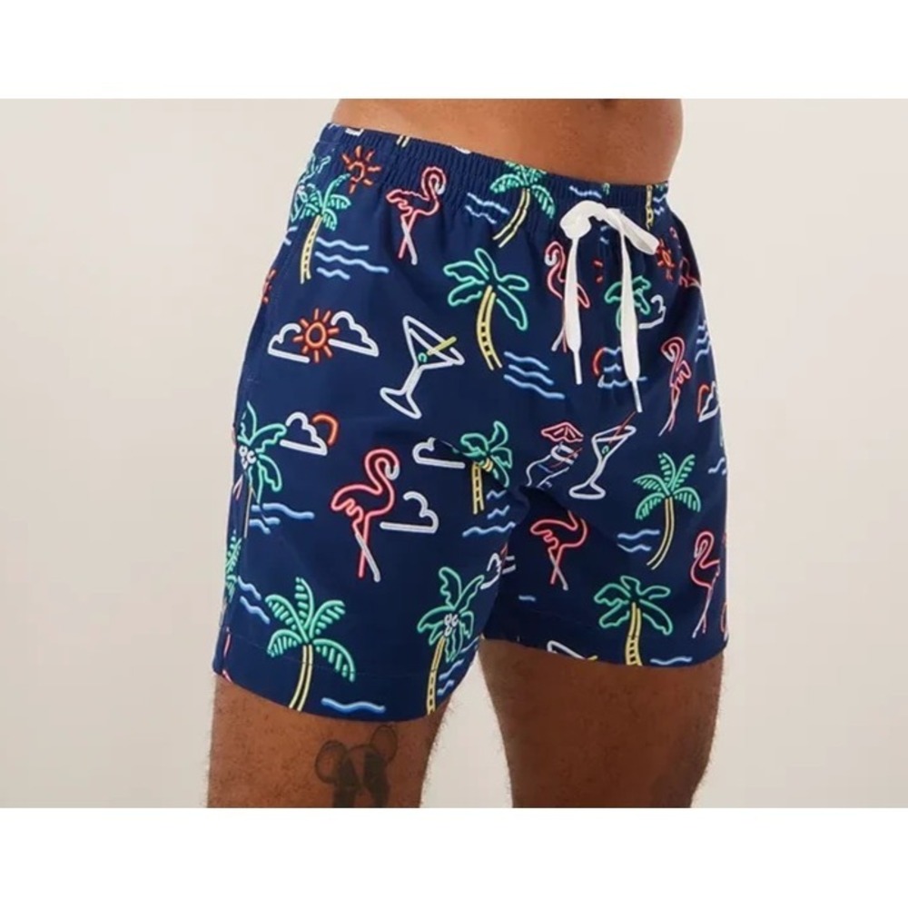 Chubbies 5.5" XS Neon Lights Men Navyv Blue Swim Trunks Beach Summer Shorts